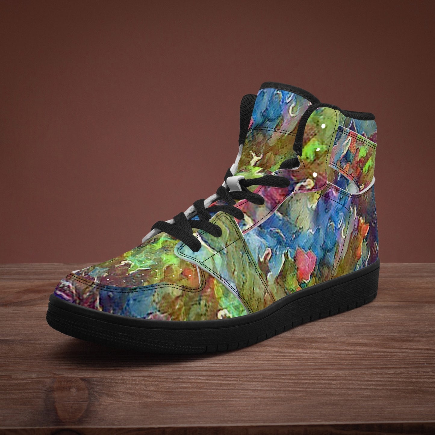 Space Storm Black-sole AJ High Top Sneakers