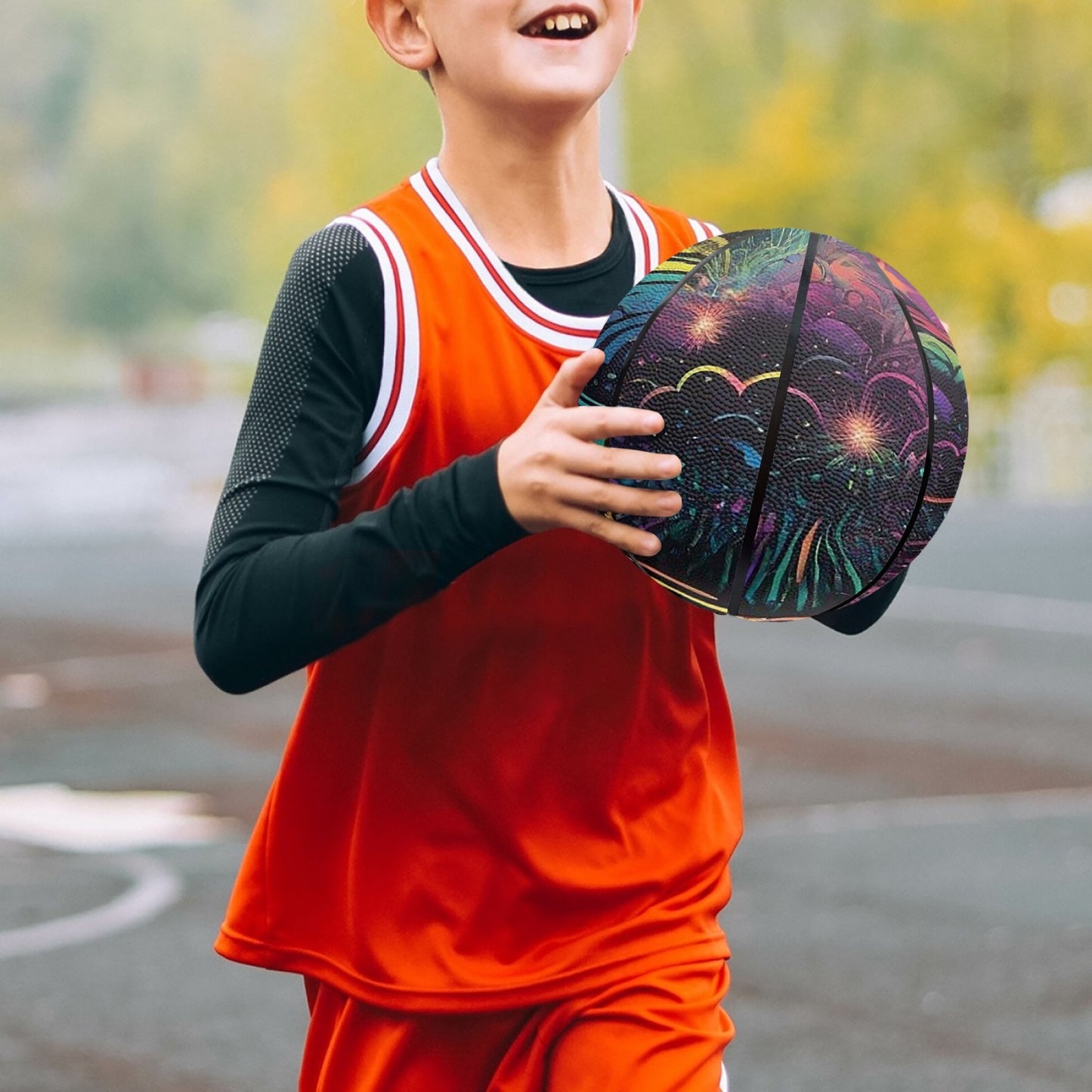 Psychedelic Explosion Basketball - Eight Panel Printed