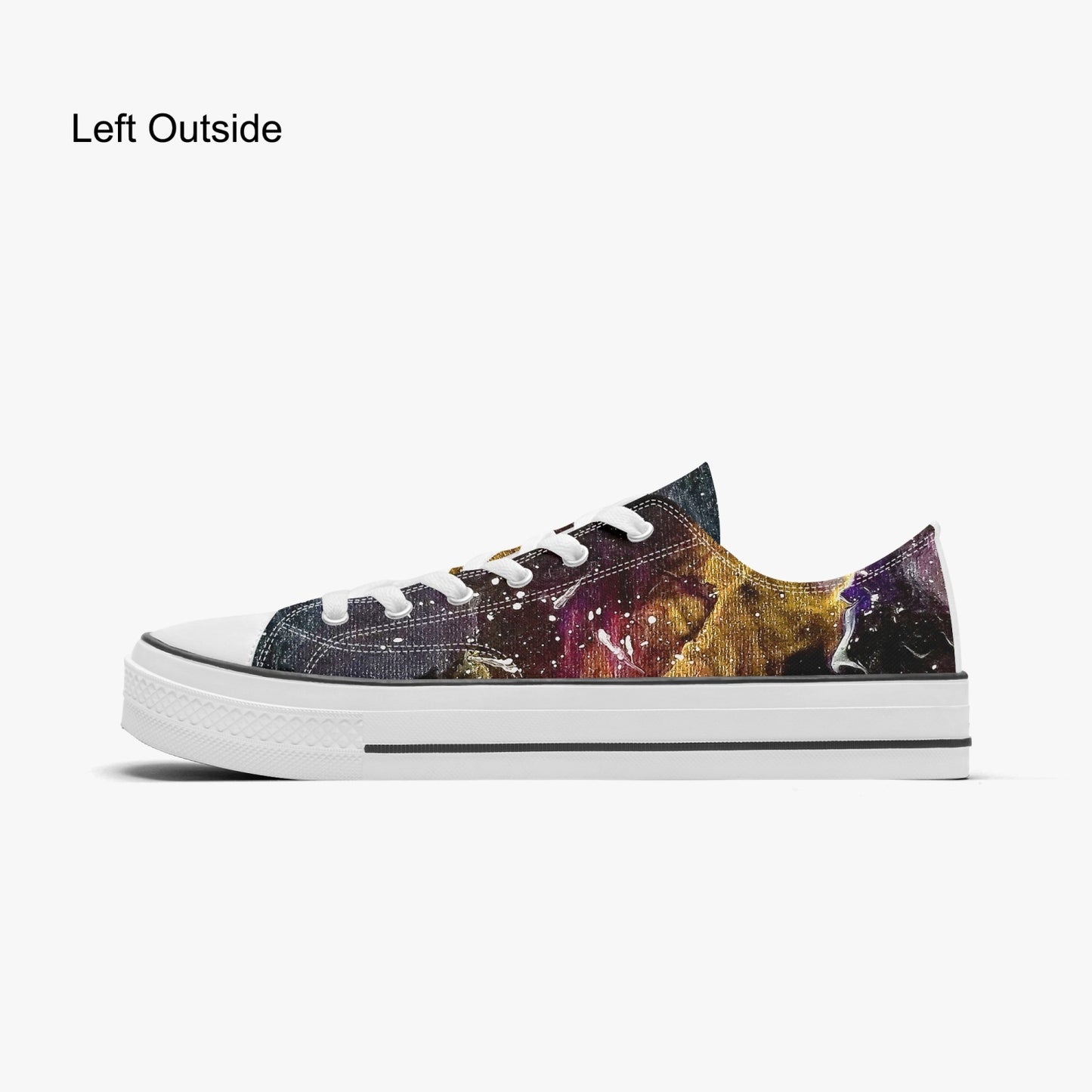 Galactic Clouds Low-Top Canvas Shoes-White sole