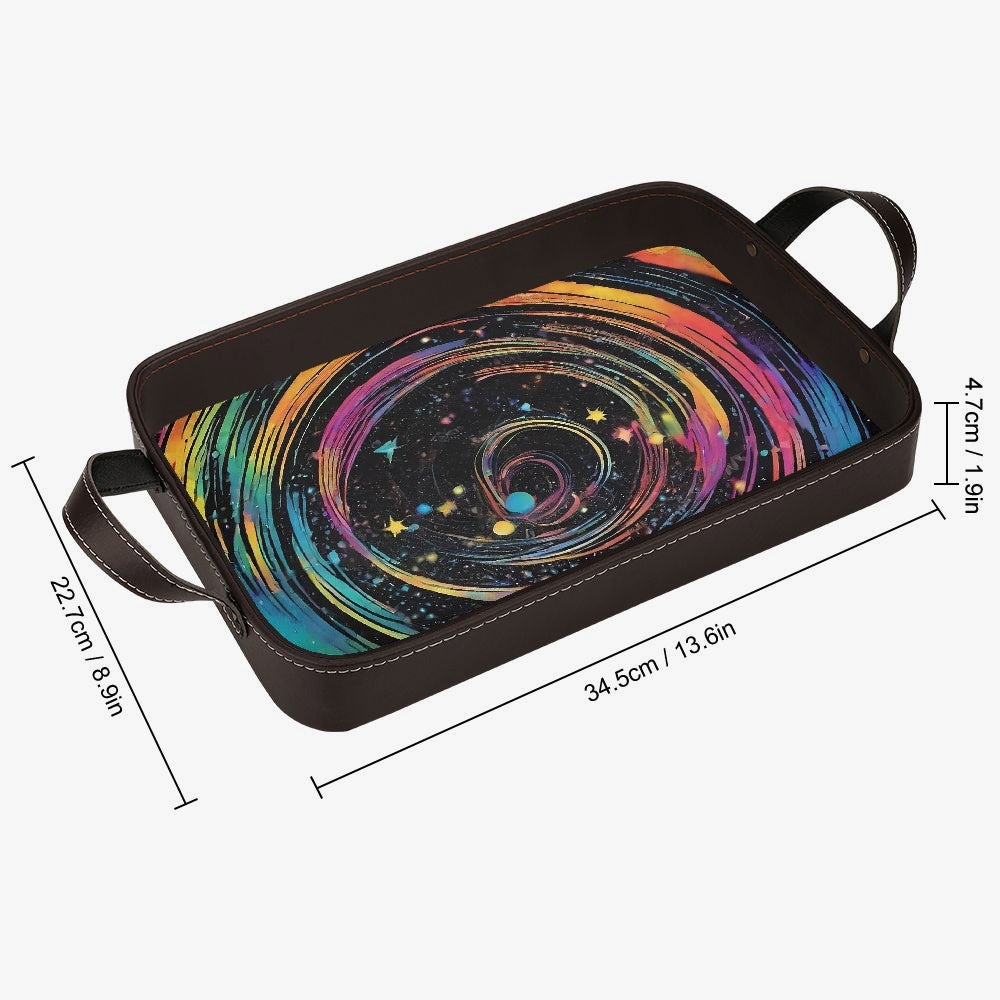 Psychedelic Space PU Leather Tray