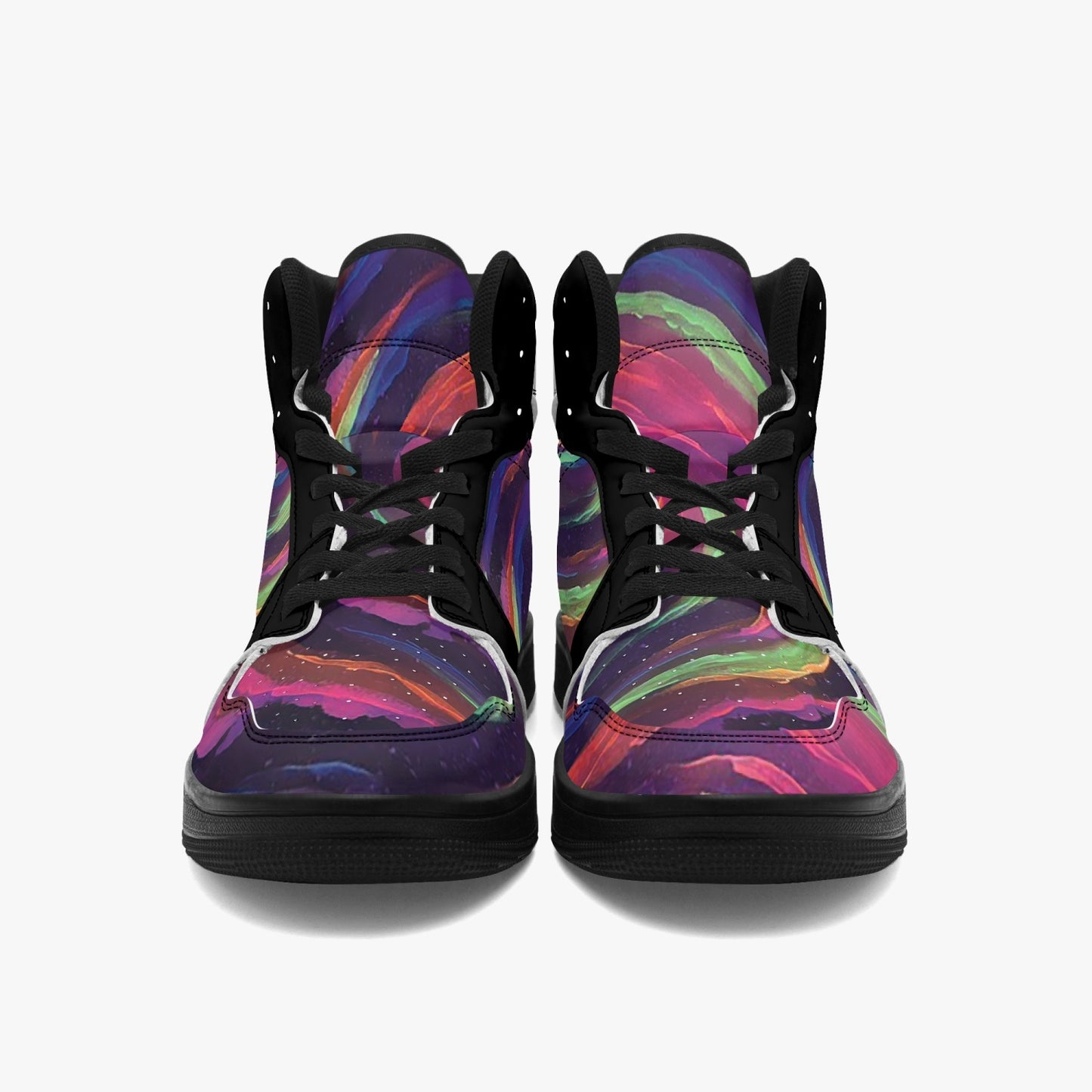 Galactic Whirlpool Black-sole AJ High Top Sneakers