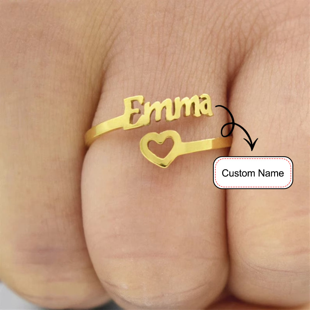 Heart Name Ring- Stainless