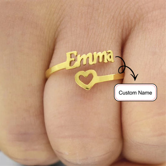 Heart Name Ring- Stainless