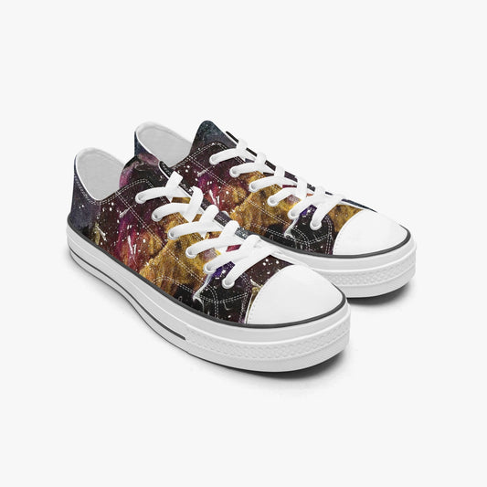 Galactic Clouds Low-Top Canvas Shoes-White sole