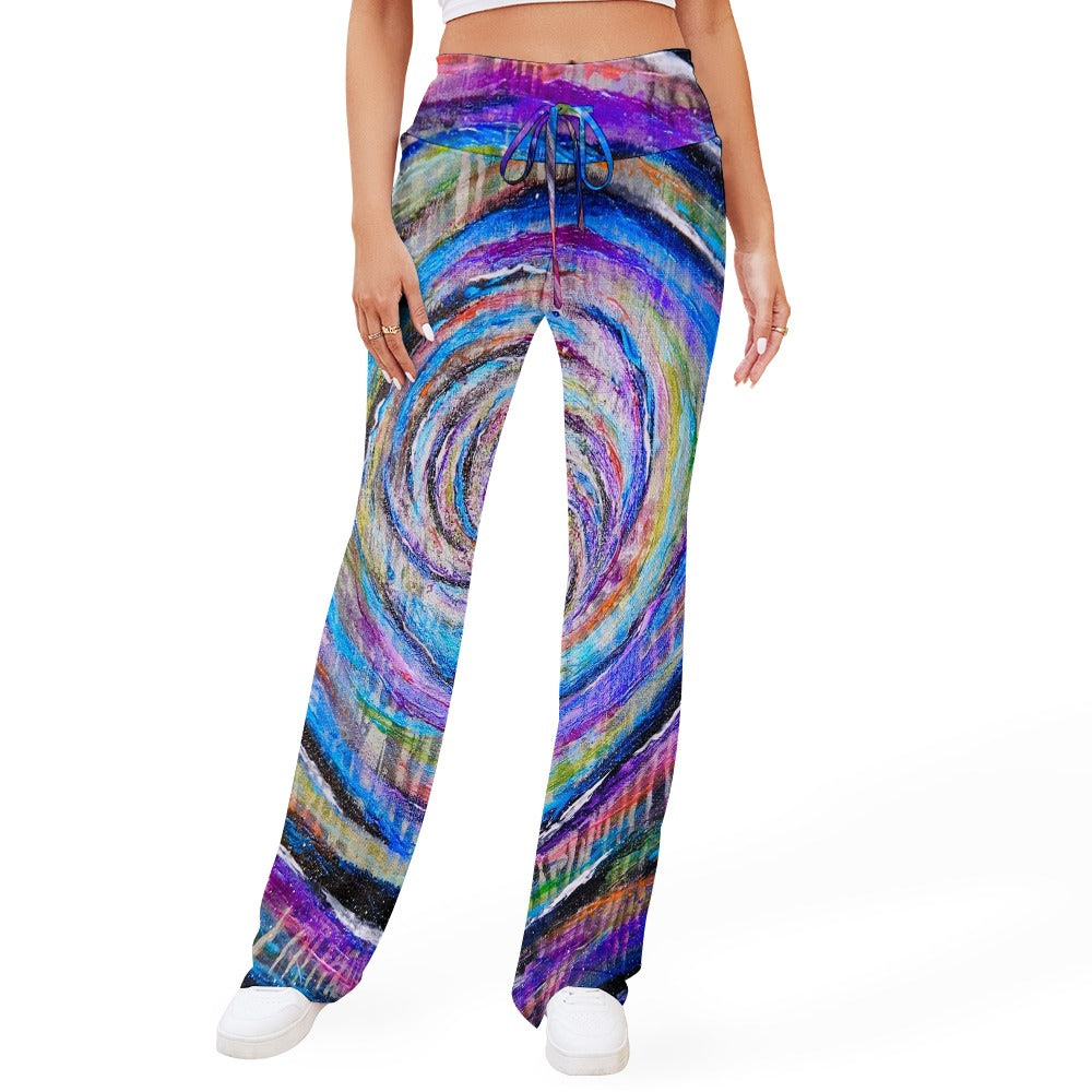 Galactic Whirlpool Straight Lace-Up Yoga Pants