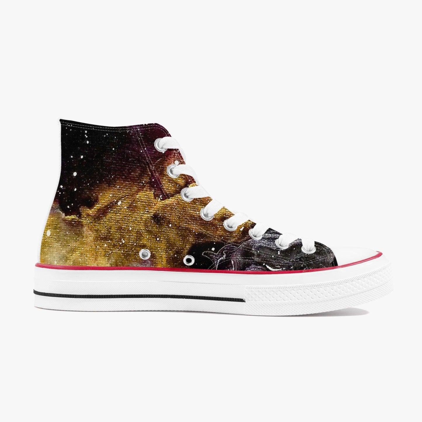 Galactic Clouds High-Top Canvas Shoes - White