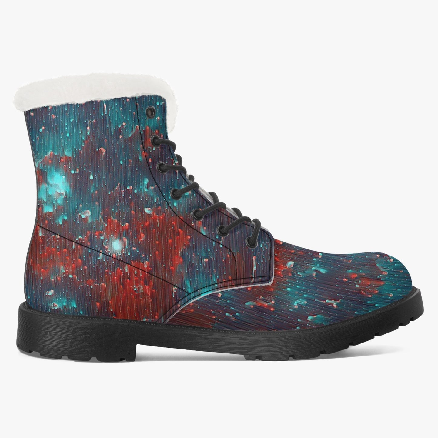 Meteor Shower Faux Fur Leather Boots