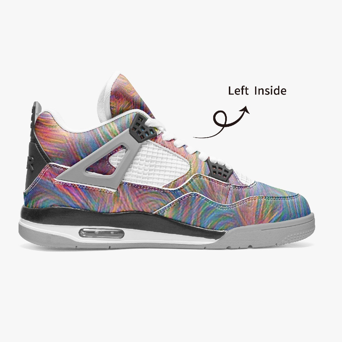 Neon Whispers AJ4 Basketball Sneakers -Grey Sole