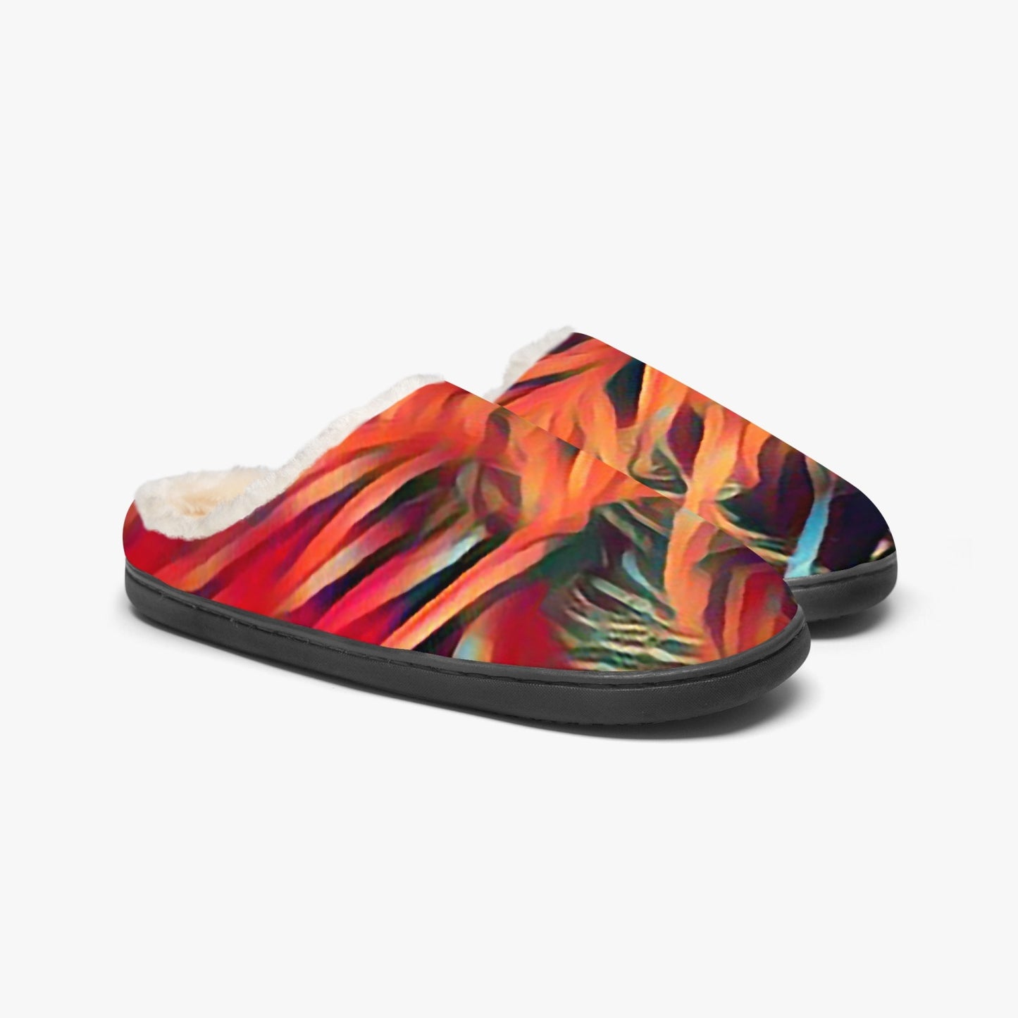 Fiery Whispers Fluffy Bedroom Slippers