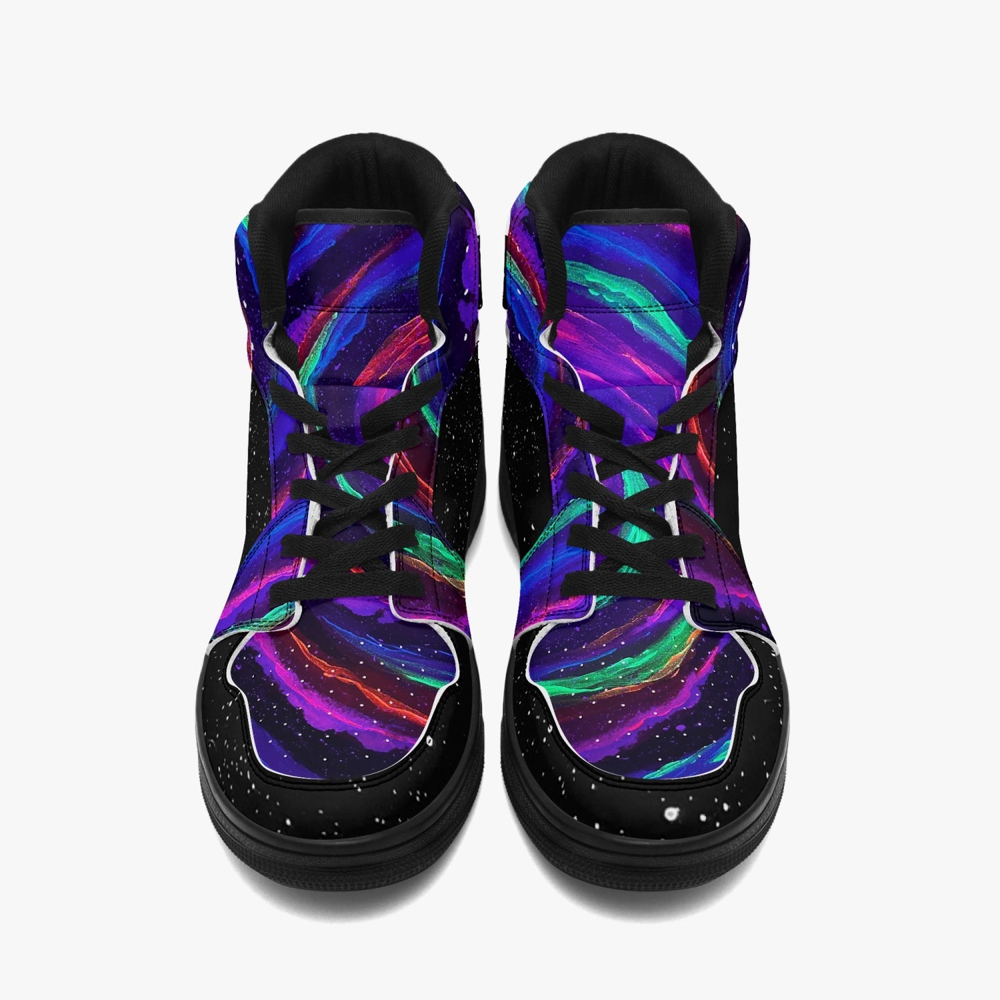 Galactic Whirlpool Black-sole AJ High Top Sneakers