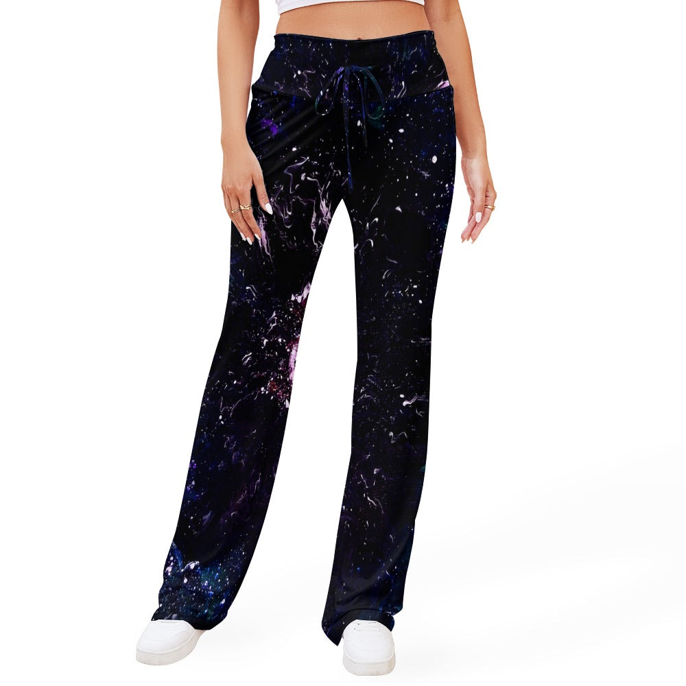 Galactic Darkness Straight Lace-Up Yoga Pants