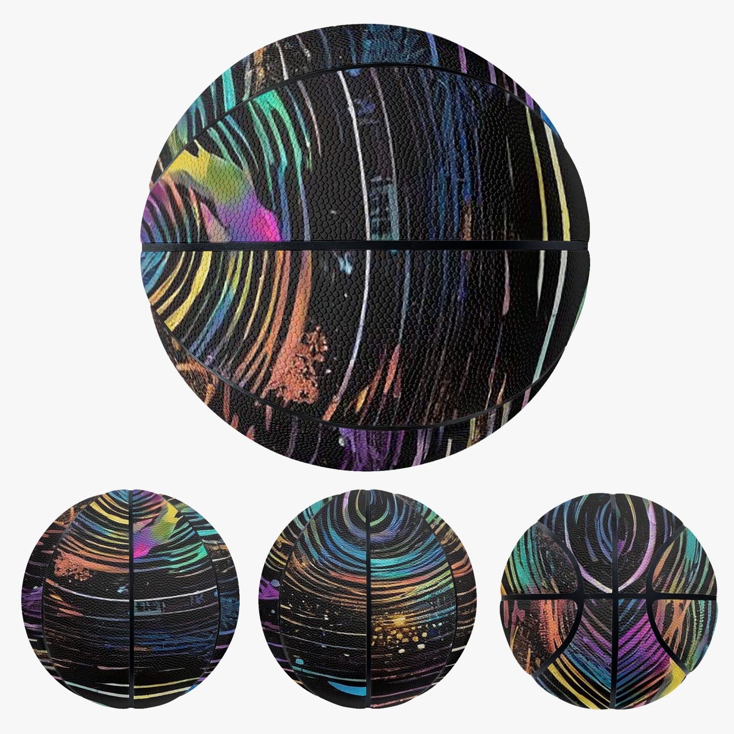 Psychedelic Spiral Basketball - Eight Panel Printed