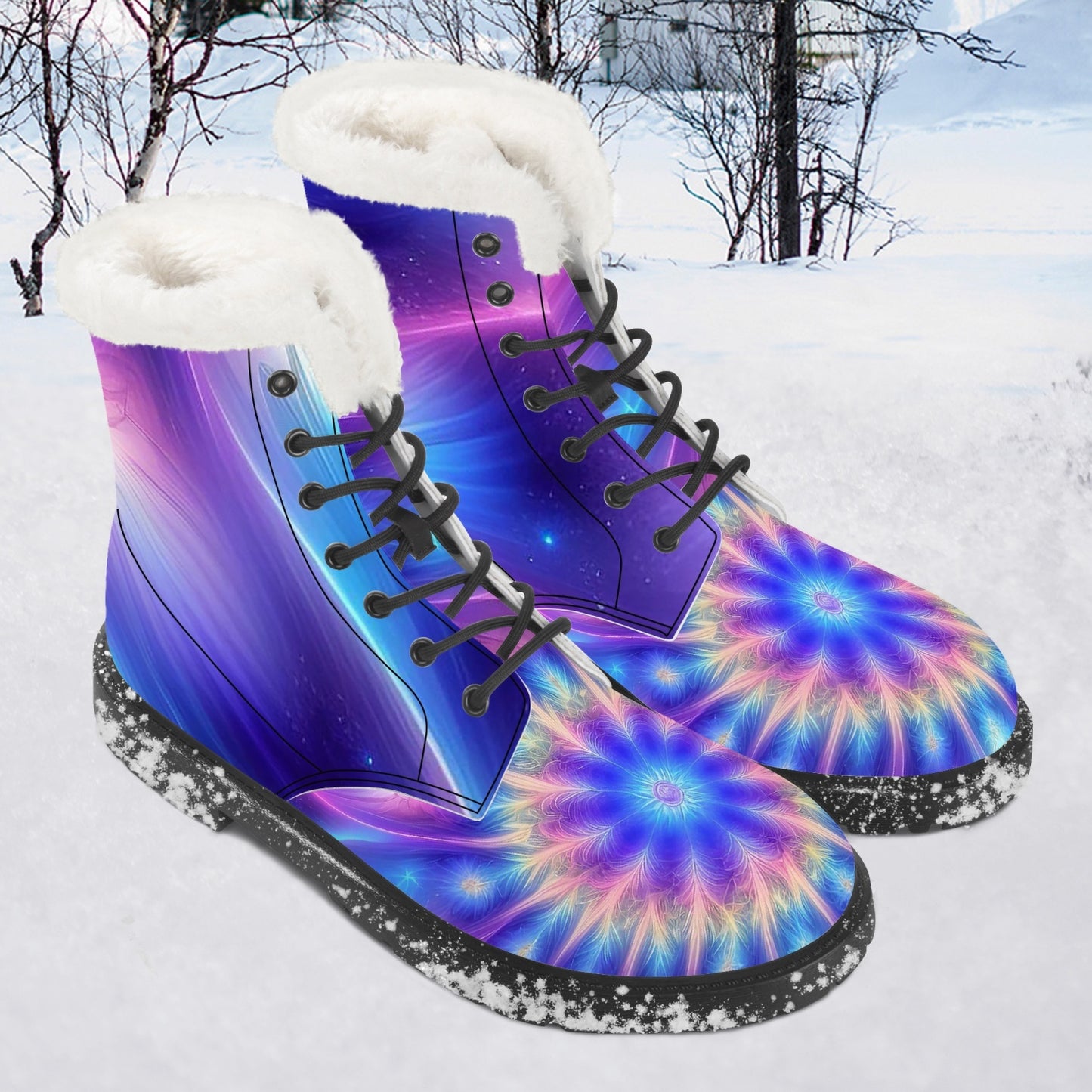 Ascension Tie-Dye Faux Fur Leather Boots