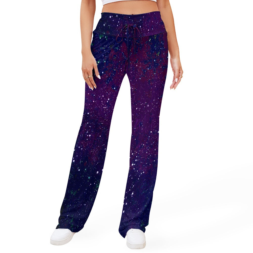 Galactic Atmosphere Straight Lace-Up Yoga Pants