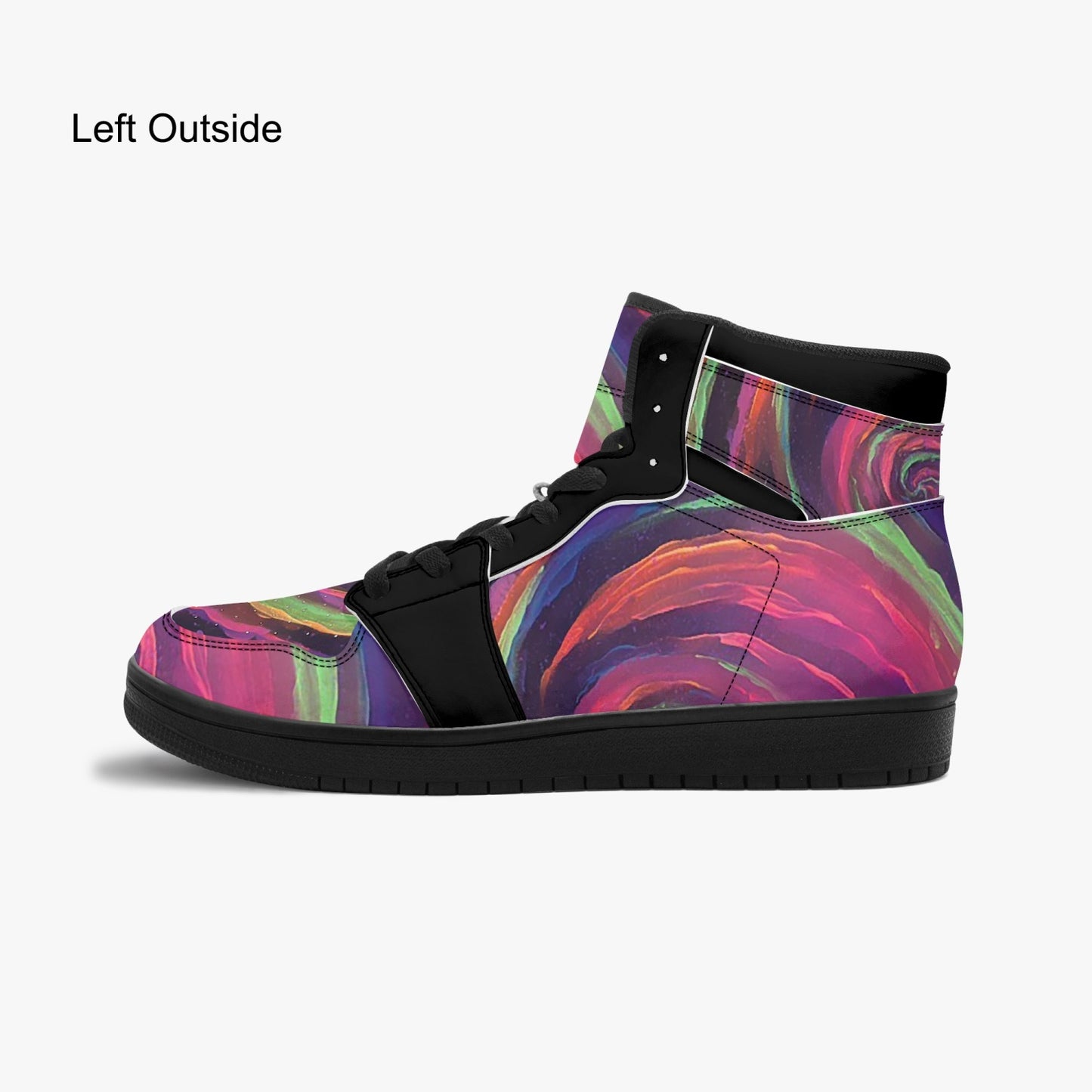 Galactic Whirlpool Black-sole AJ High Top Sneakers