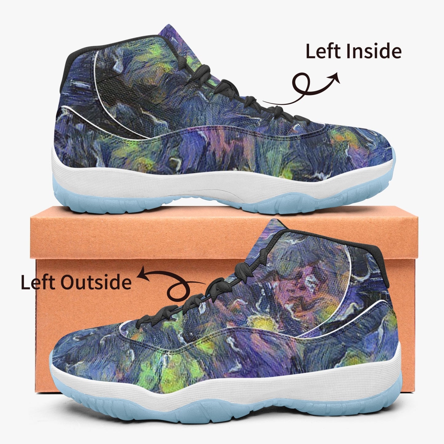 Space Storm AJ11 Basketball Sneakers -Blue Sole