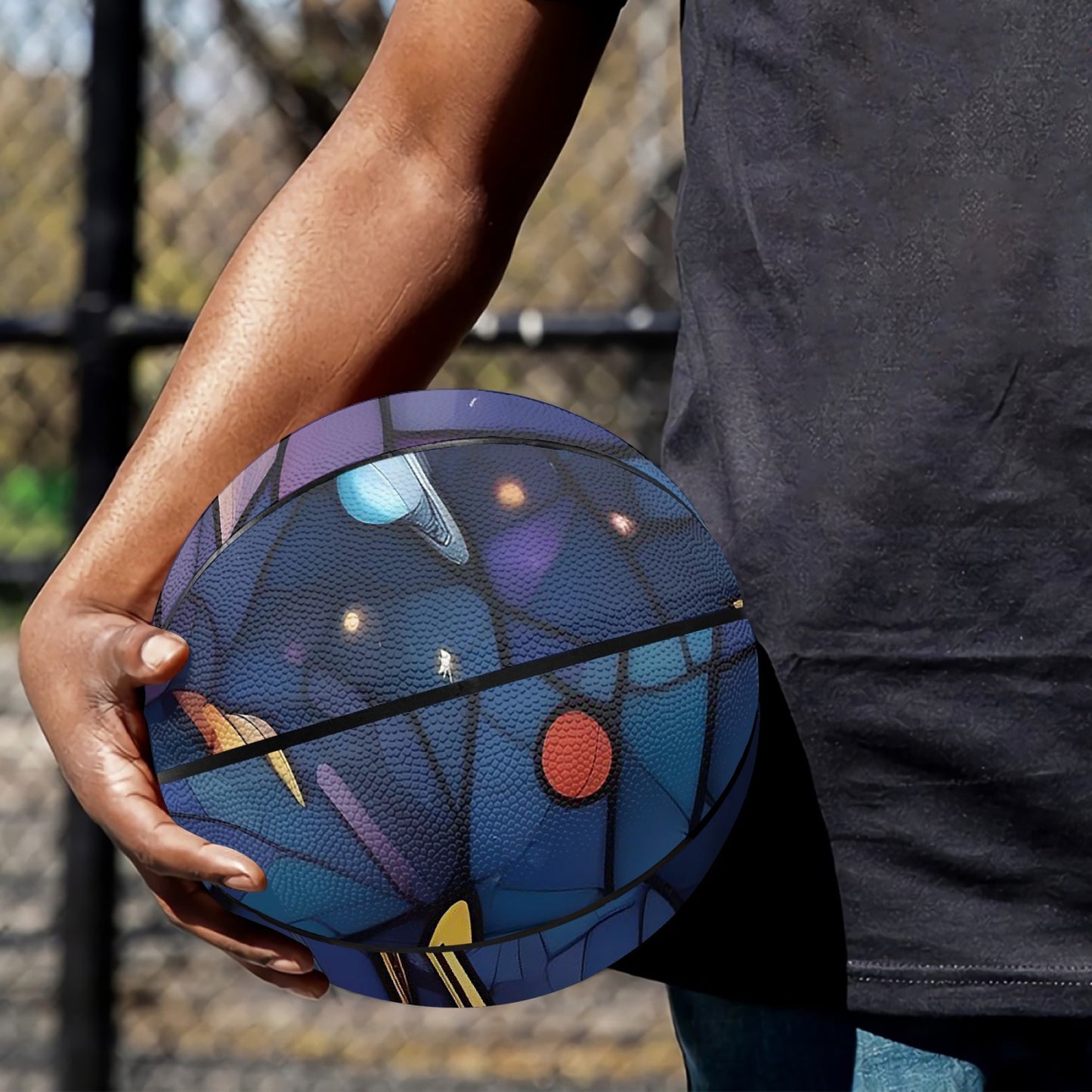 Stained Solar System Basketball - Eight Panel Printed