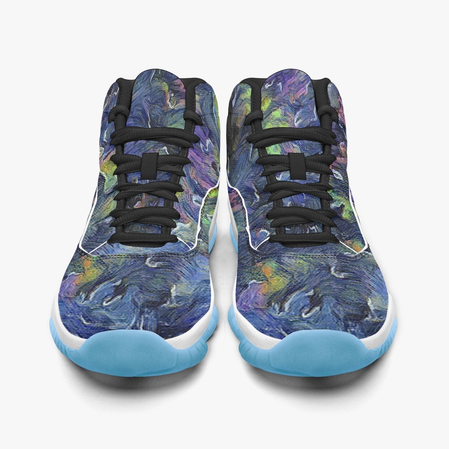 Space Storm AJ11 Basketball Sneakers -Blue Sole