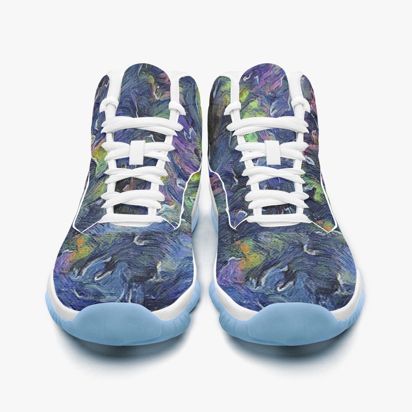 Space Storm AJ11 Basketball Sneakers -Blue Sole