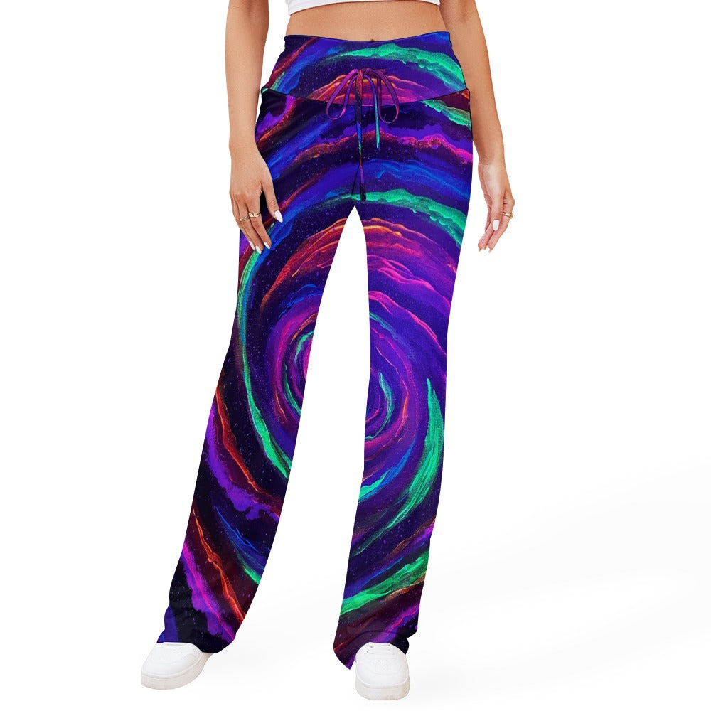 Galactic Rabbit Hole Straight Lace-Up Yoga Pants