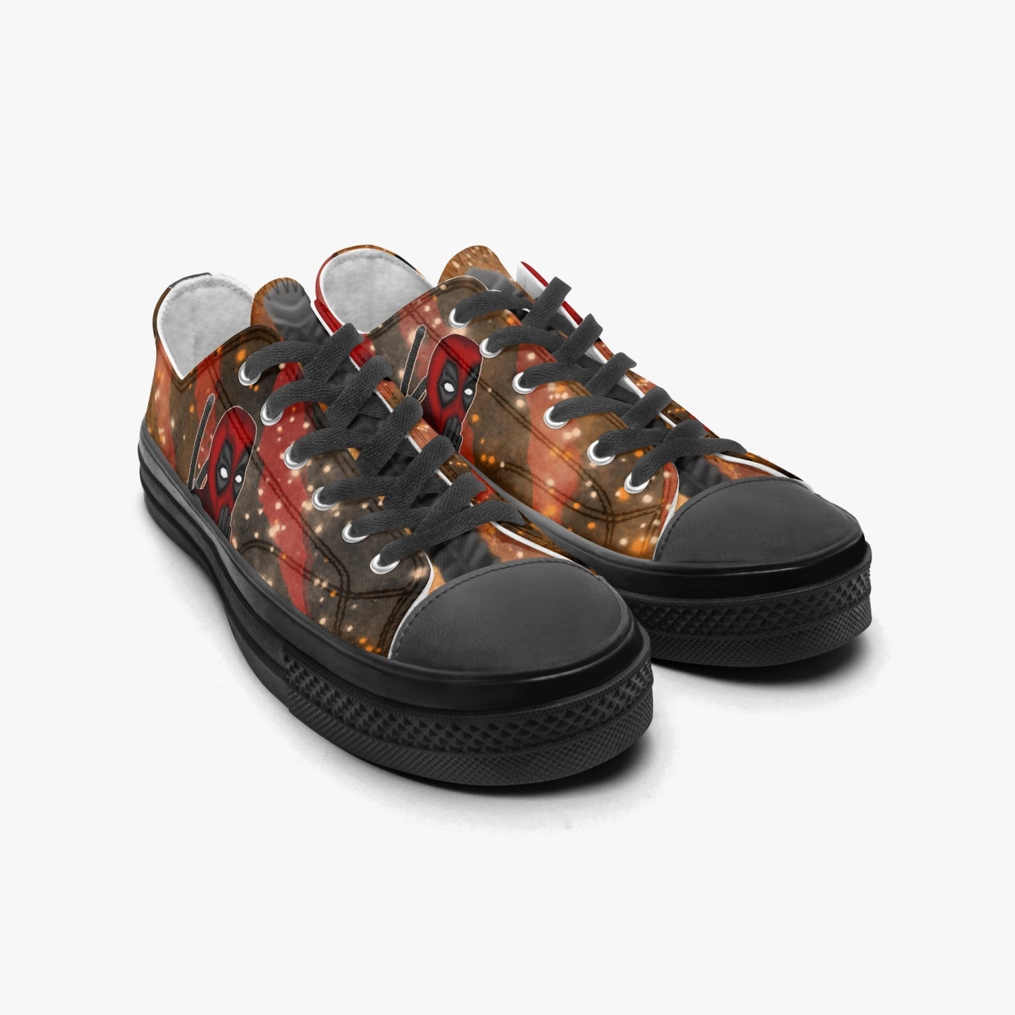 Deadpool  Low Top Canvas Shoes - Black Sole