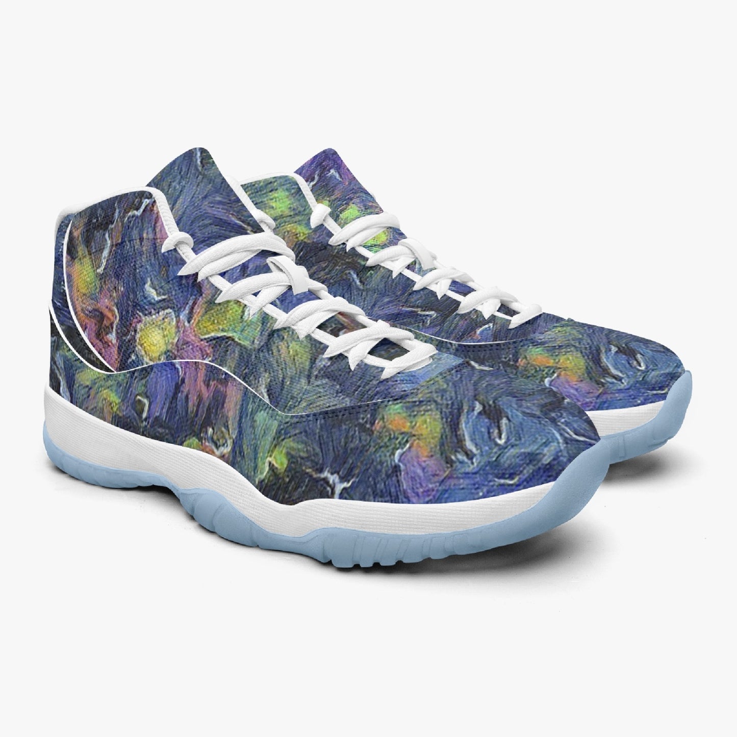 Space Storm AJ11 Basketball Sneakers -Blue Sole