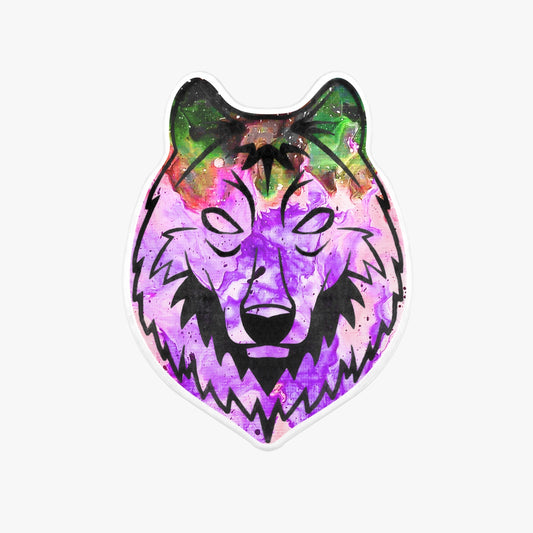 Galactic Fire Purple Wolf Head Rug