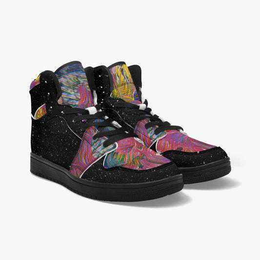 Star Petals Black-sole AJ High Top Sneakers