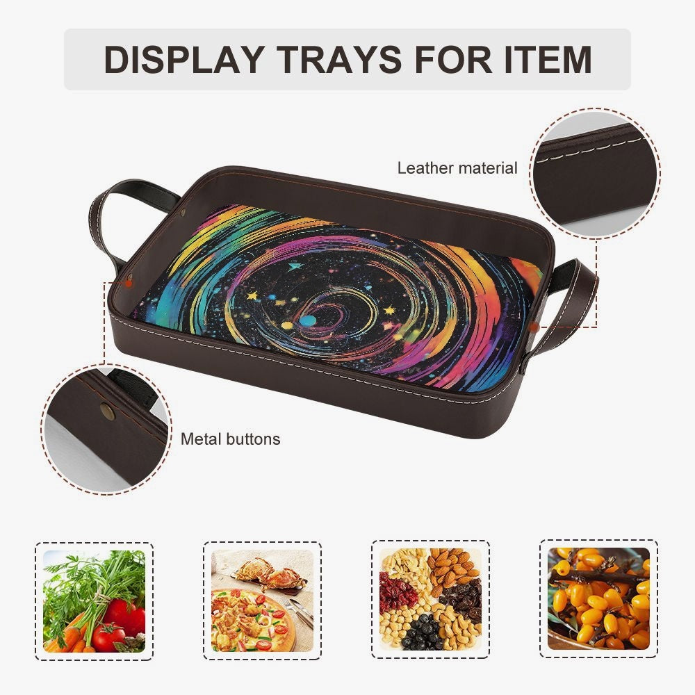 Psychedelic Space PU Leather Tray