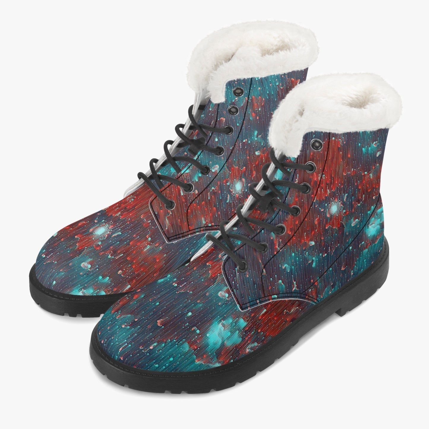 Meteor Shower Faux Fur Leather Boots