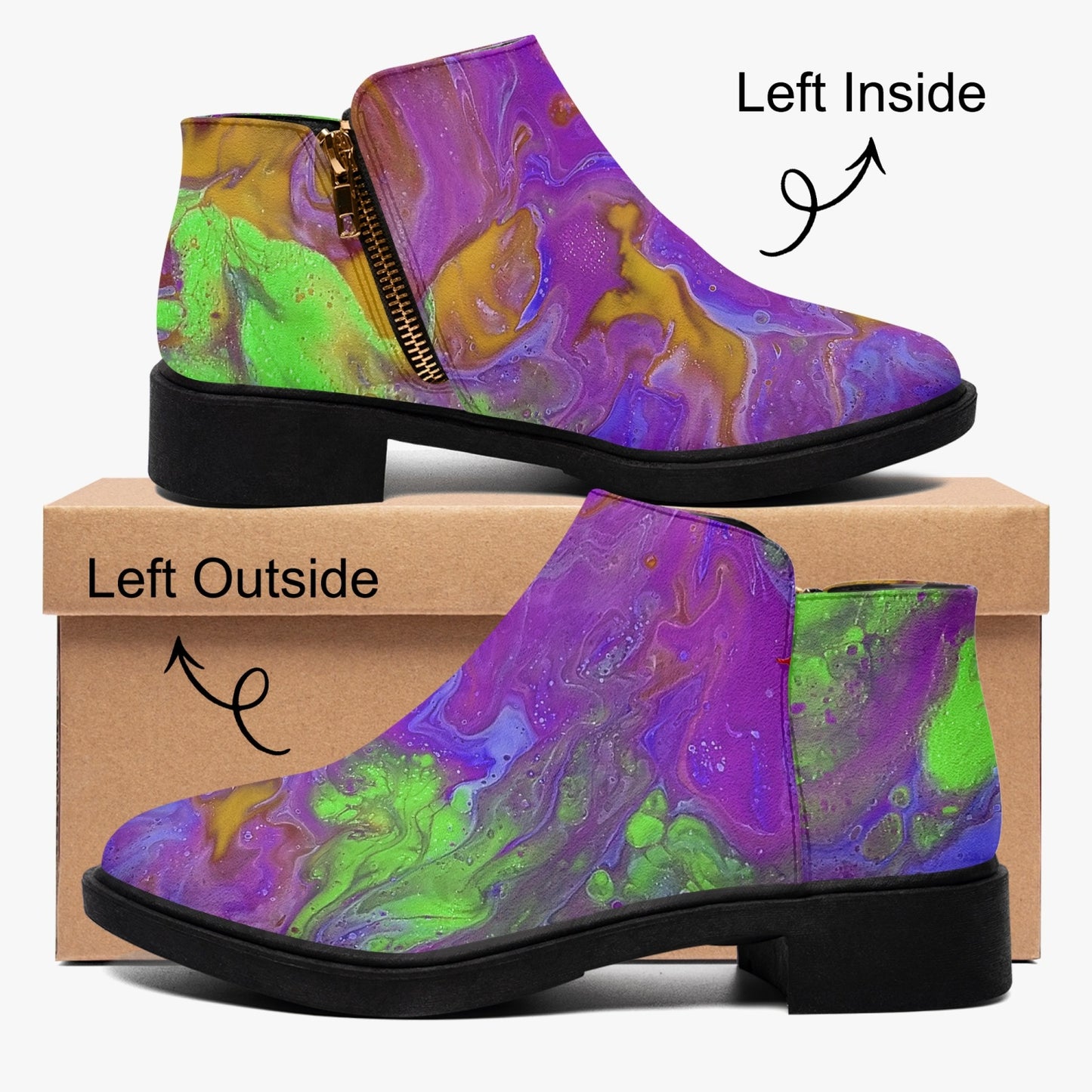 Liquid Galaxy Fashion Zipper Boots