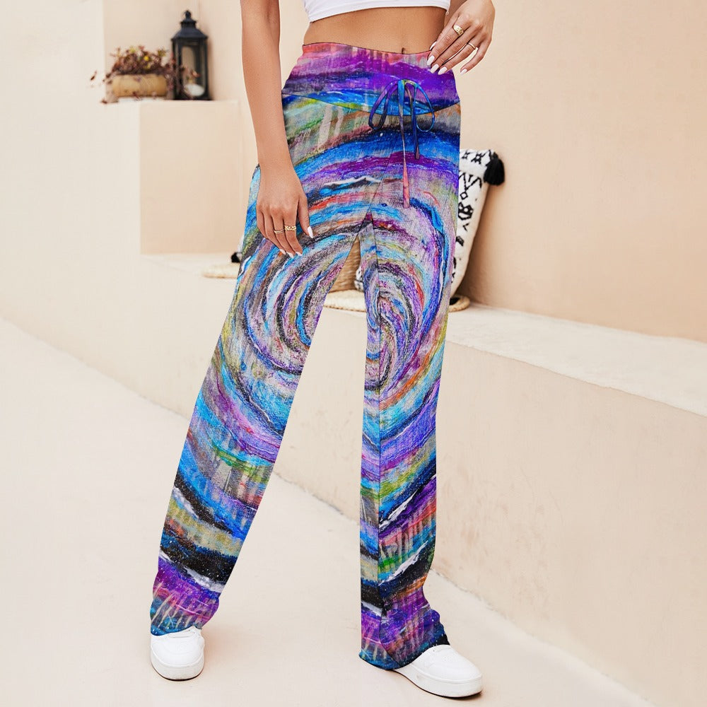 Galactic Whirlpool Straight Lace-Up Yoga Pants