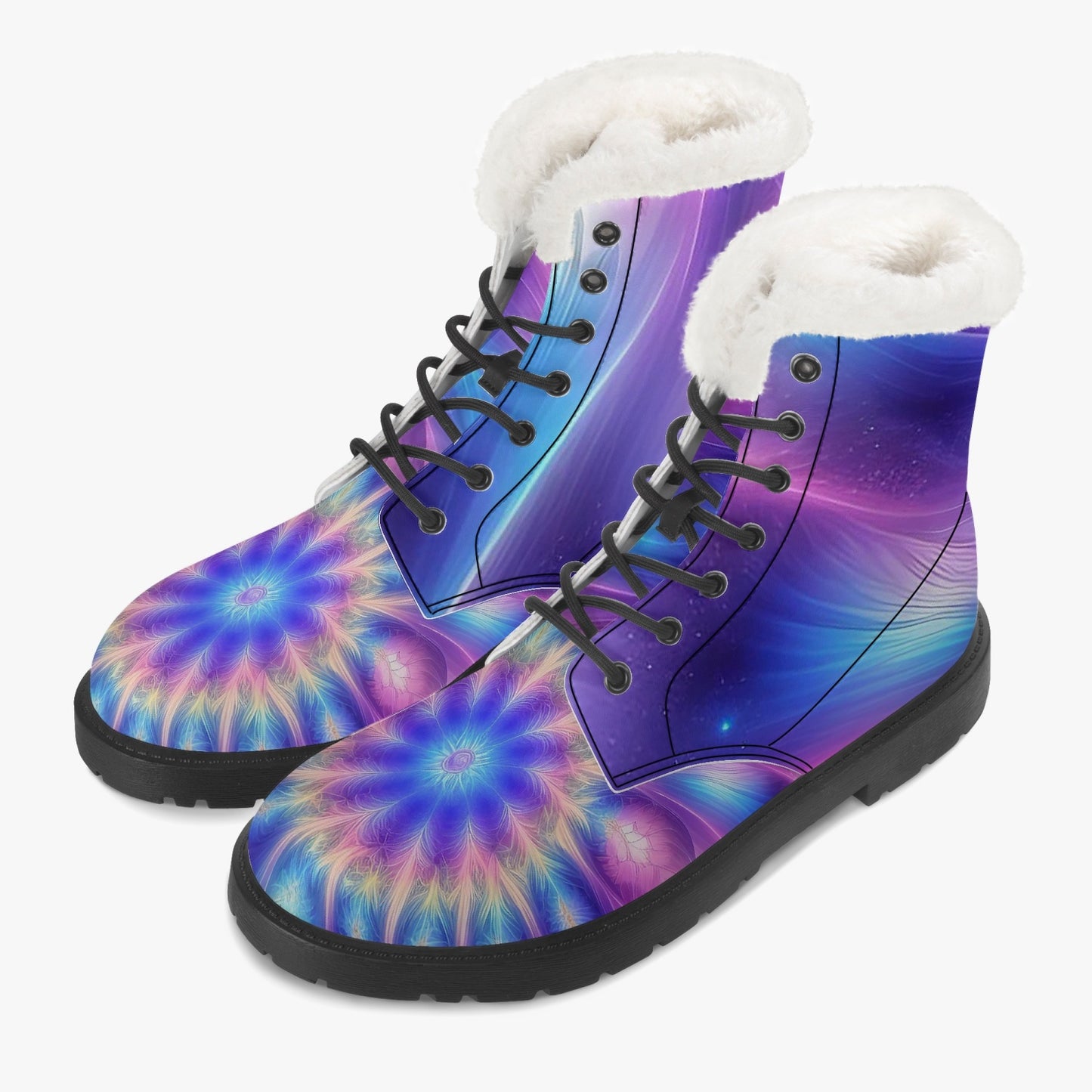 Ascension Tie-Dye Faux Fur Leather Boots