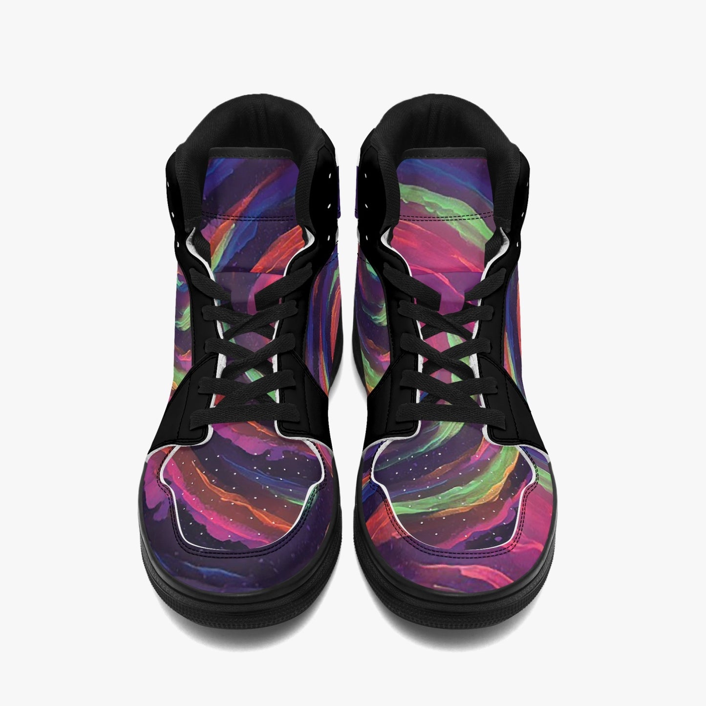 Galactic Whirlpool Black-sole AJ High Top Sneakers