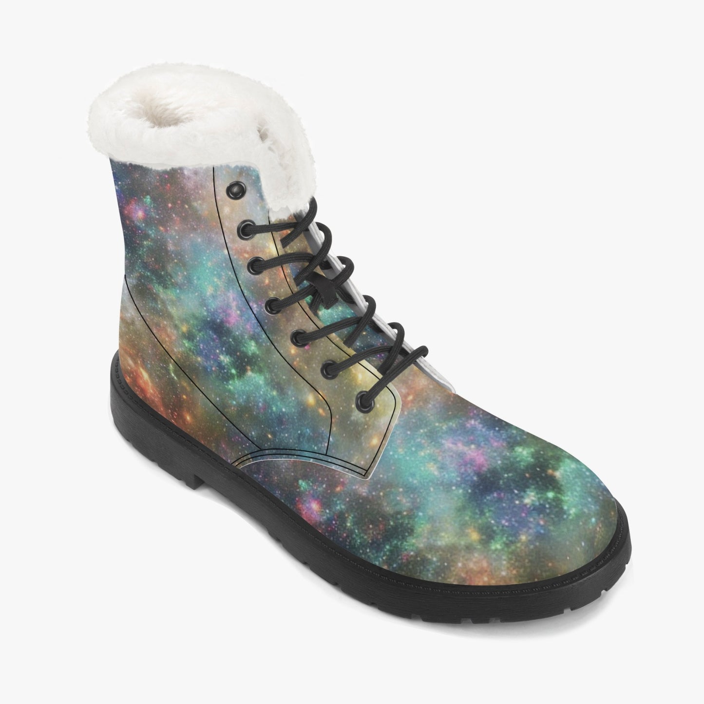 Universe Faux Fur Leather Boots