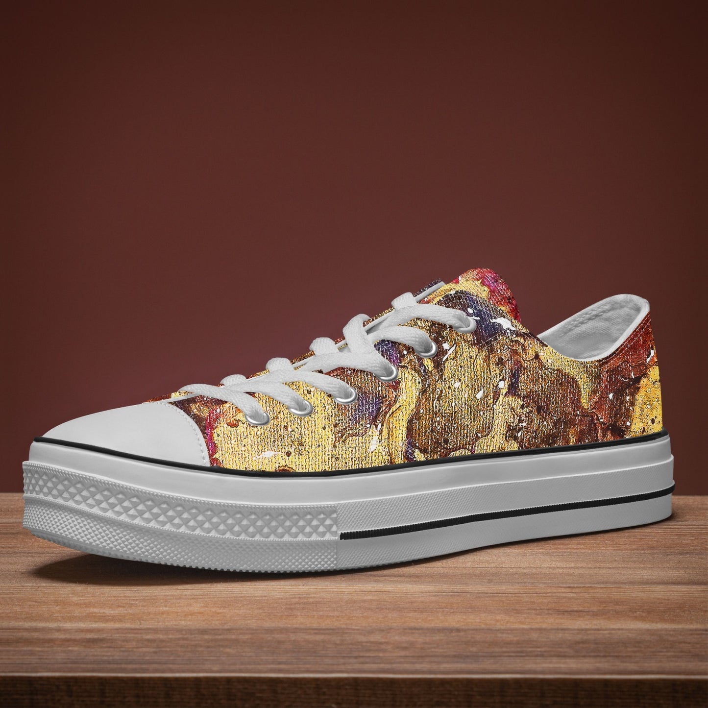 Heaven Meets Universe Low Top Canvas Shoes-White sole