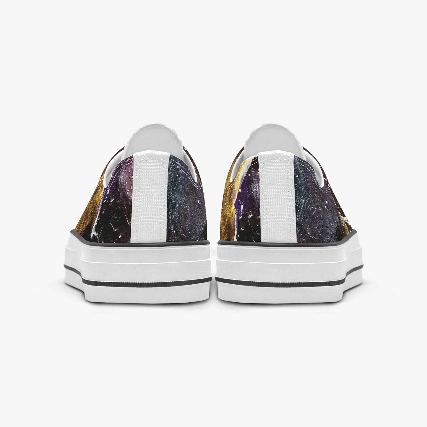 Galactic Clouds Low-Top Canvas Shoes-White sole