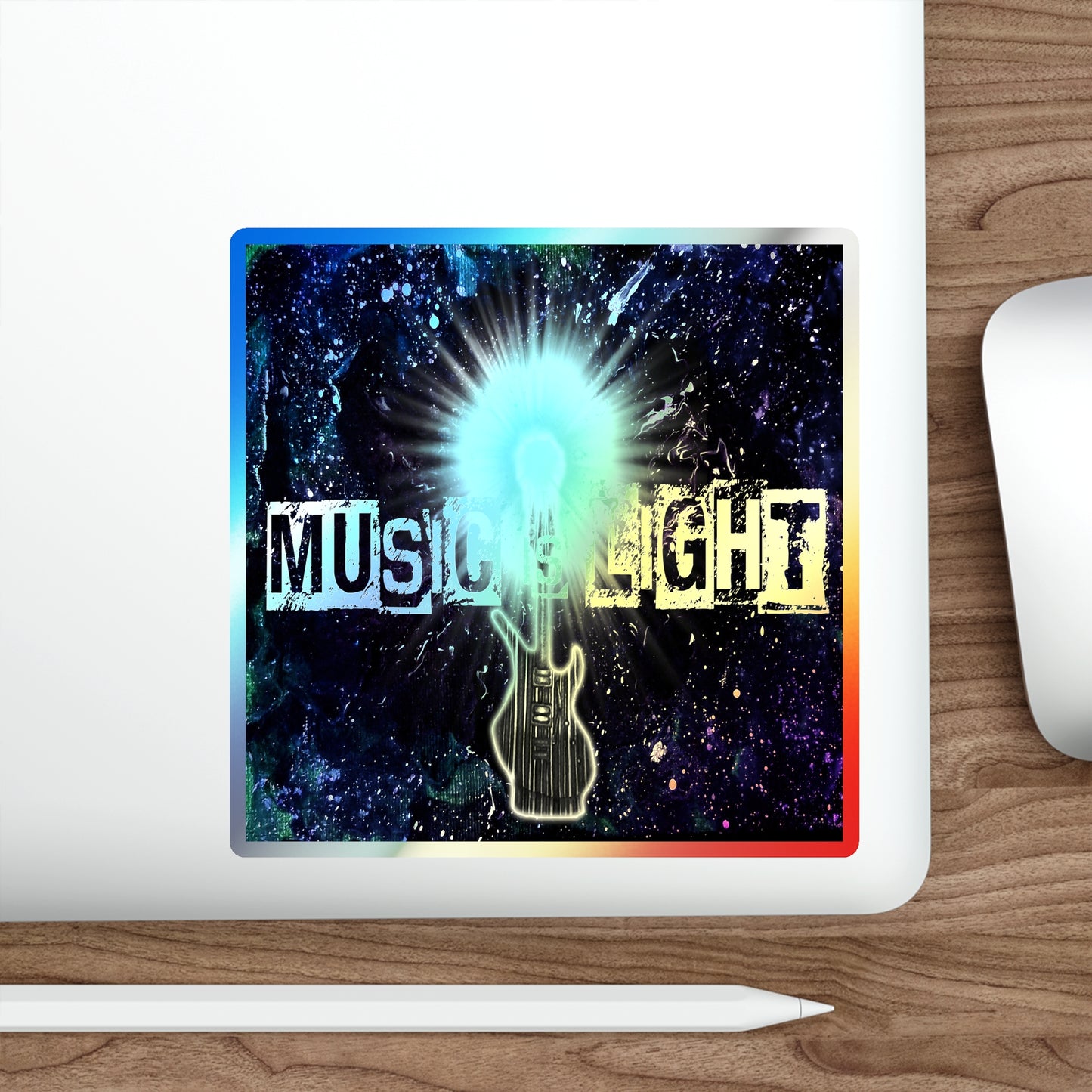 Music is Light Holographic Die-cut Stickers