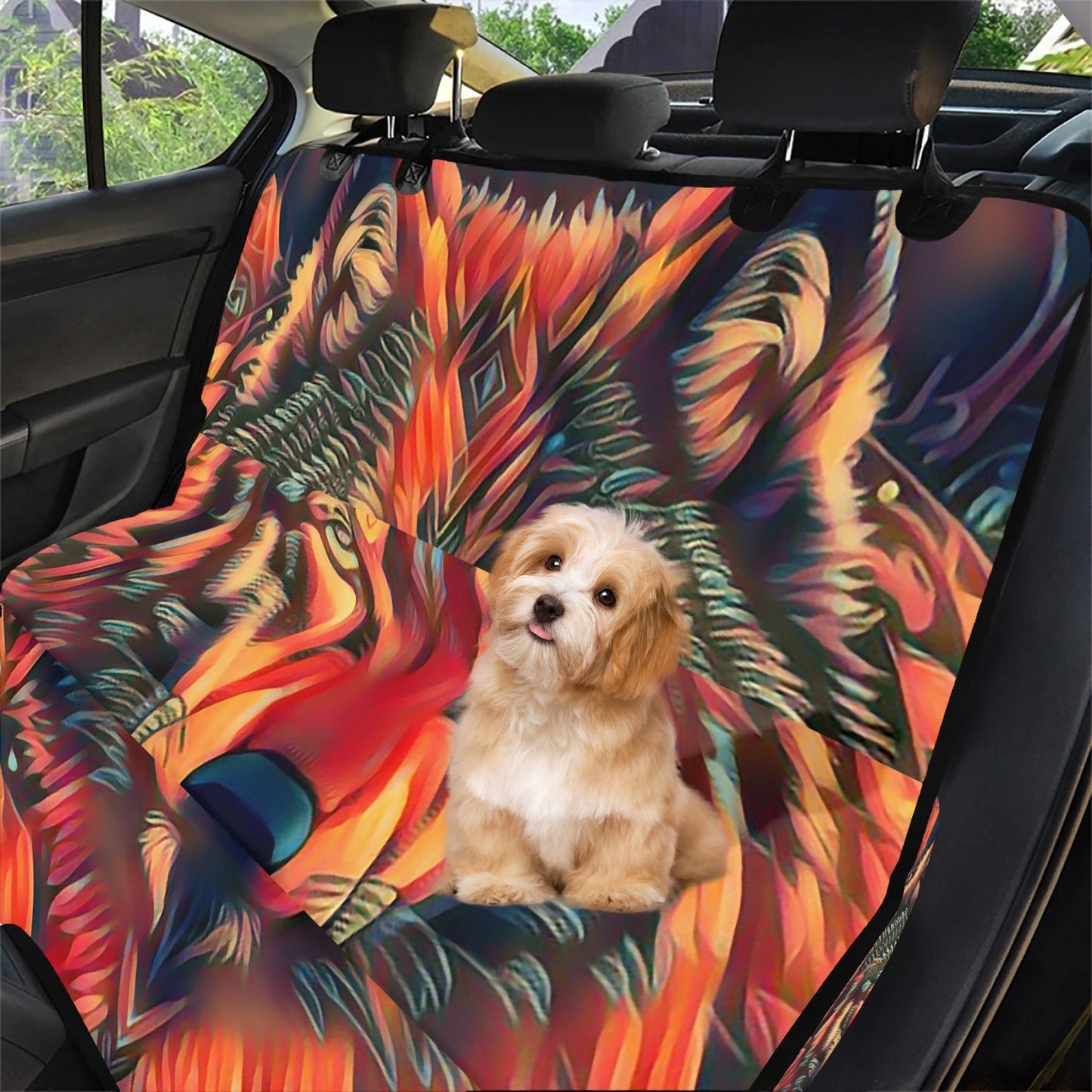 Wolf on Fire Pet Seat Covers