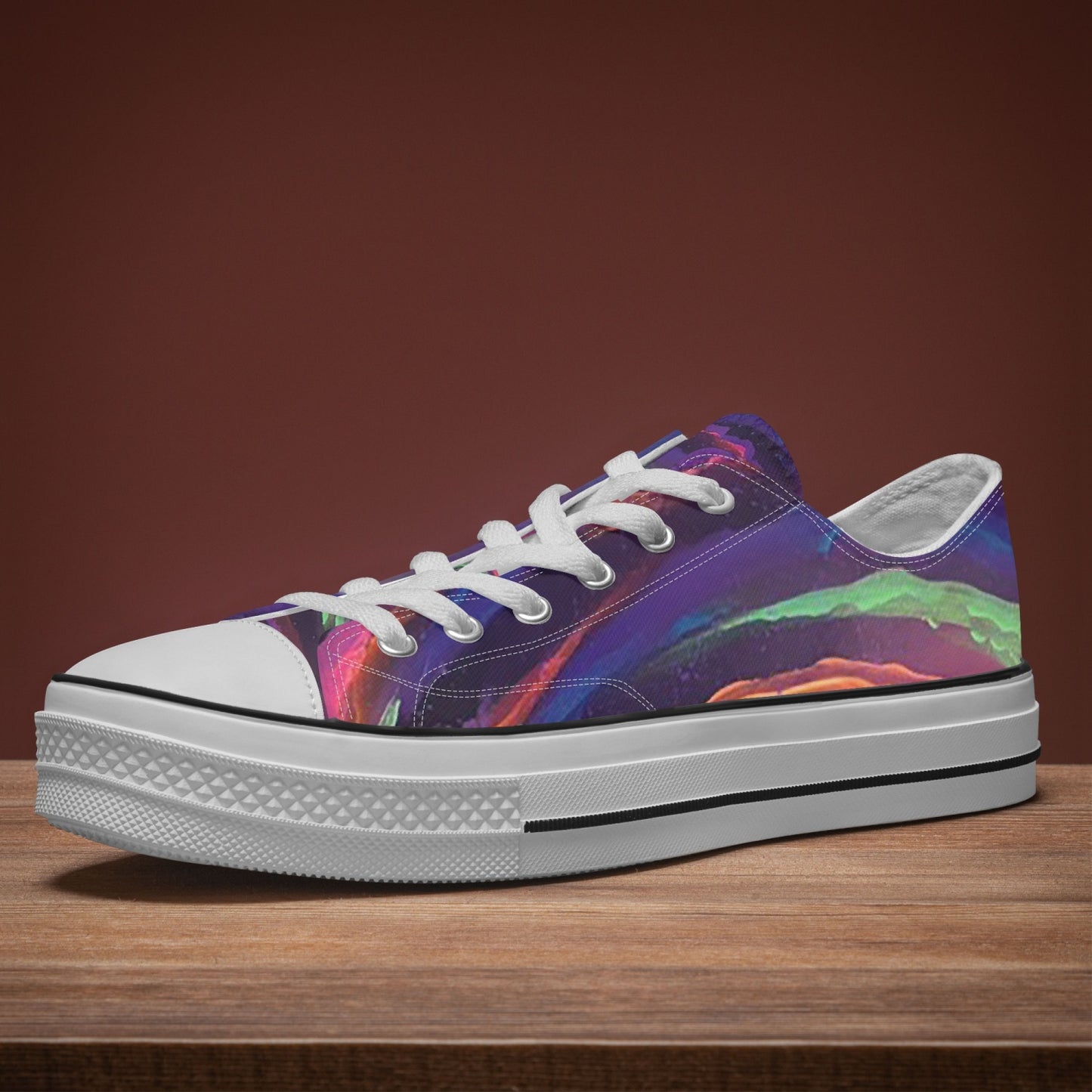 Galactic Whirlpool Low Canvas Shoes-White sole