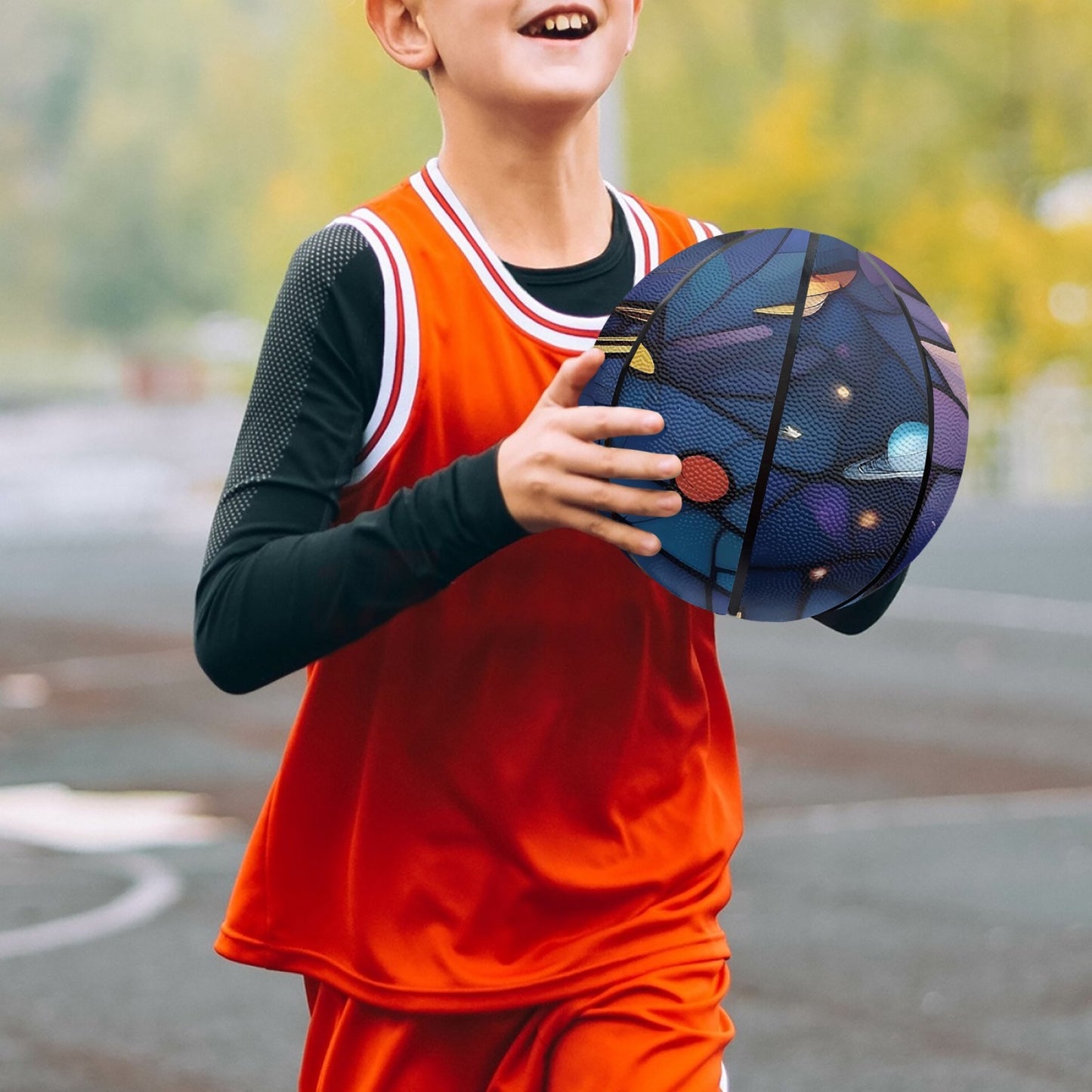 Stained Solar System Basketball - Eight Panel Printed