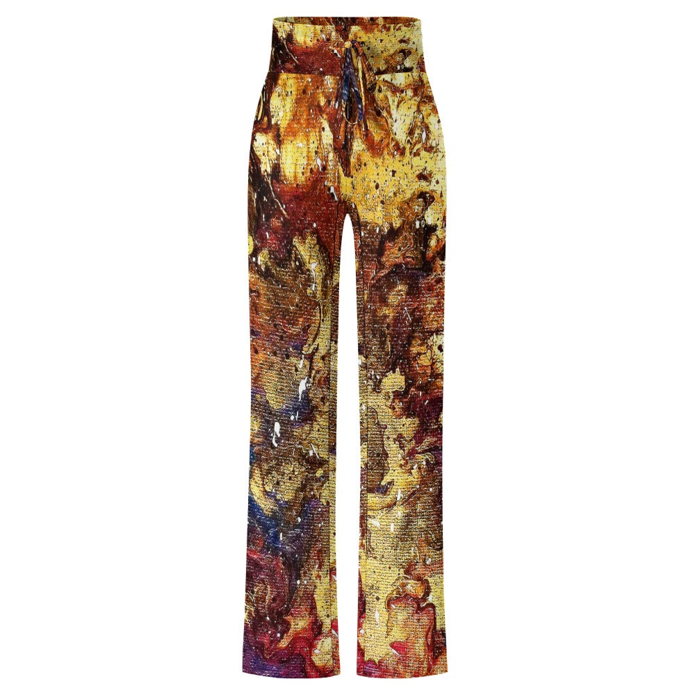 Golden Galaxy Straight Lace-Up Yoga Pants