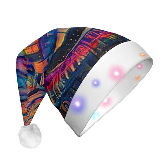 Galactic Whirlpool Rainbow Adult Glowing Plush Christmas Hat