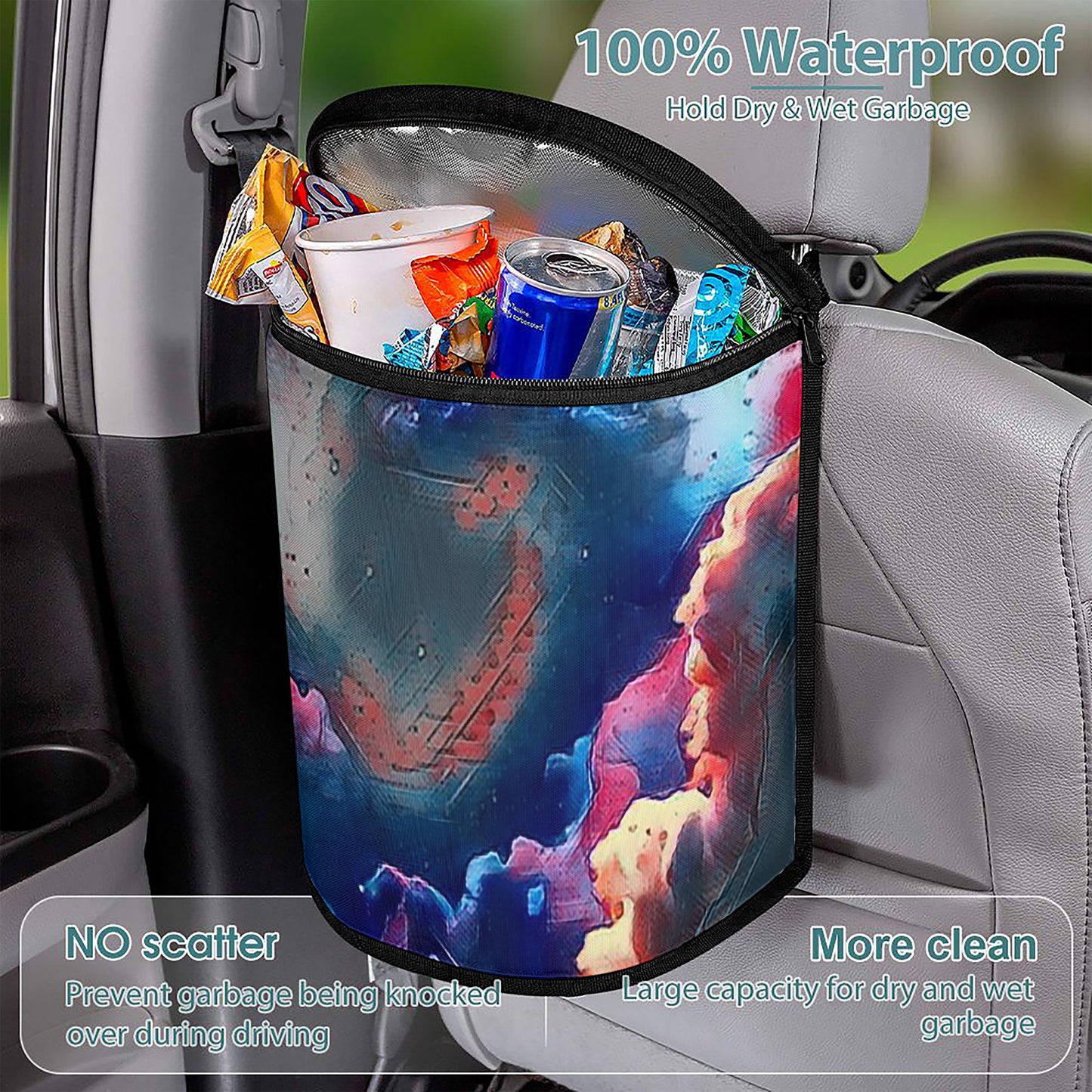 Galactic Ghost Car Garbage Storage Bag