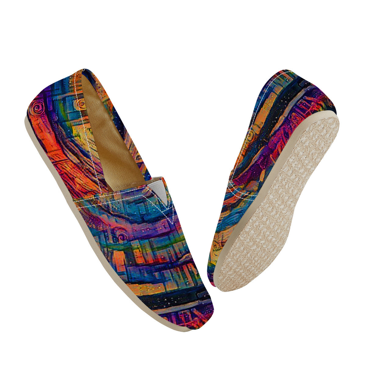 Galactic Rabbit Hole Rainbow Canvas Flats