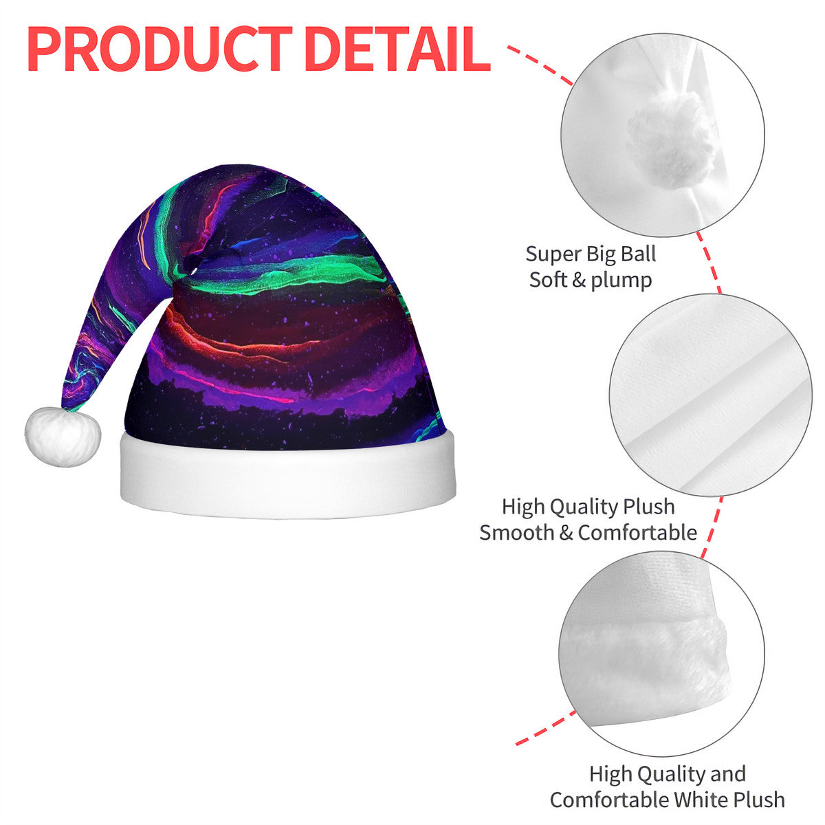 Galactic Rabbit Hole Adult Glowing Plush Christmas Hat