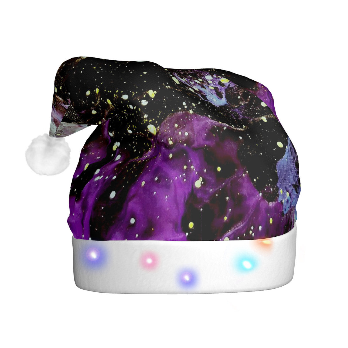 Galactic Storm Adult Glowing Plush Christmas Hat