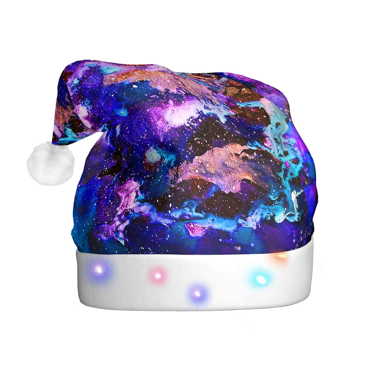 Purple Blue Galaxy Adult Glowing Plush Christmas Hat