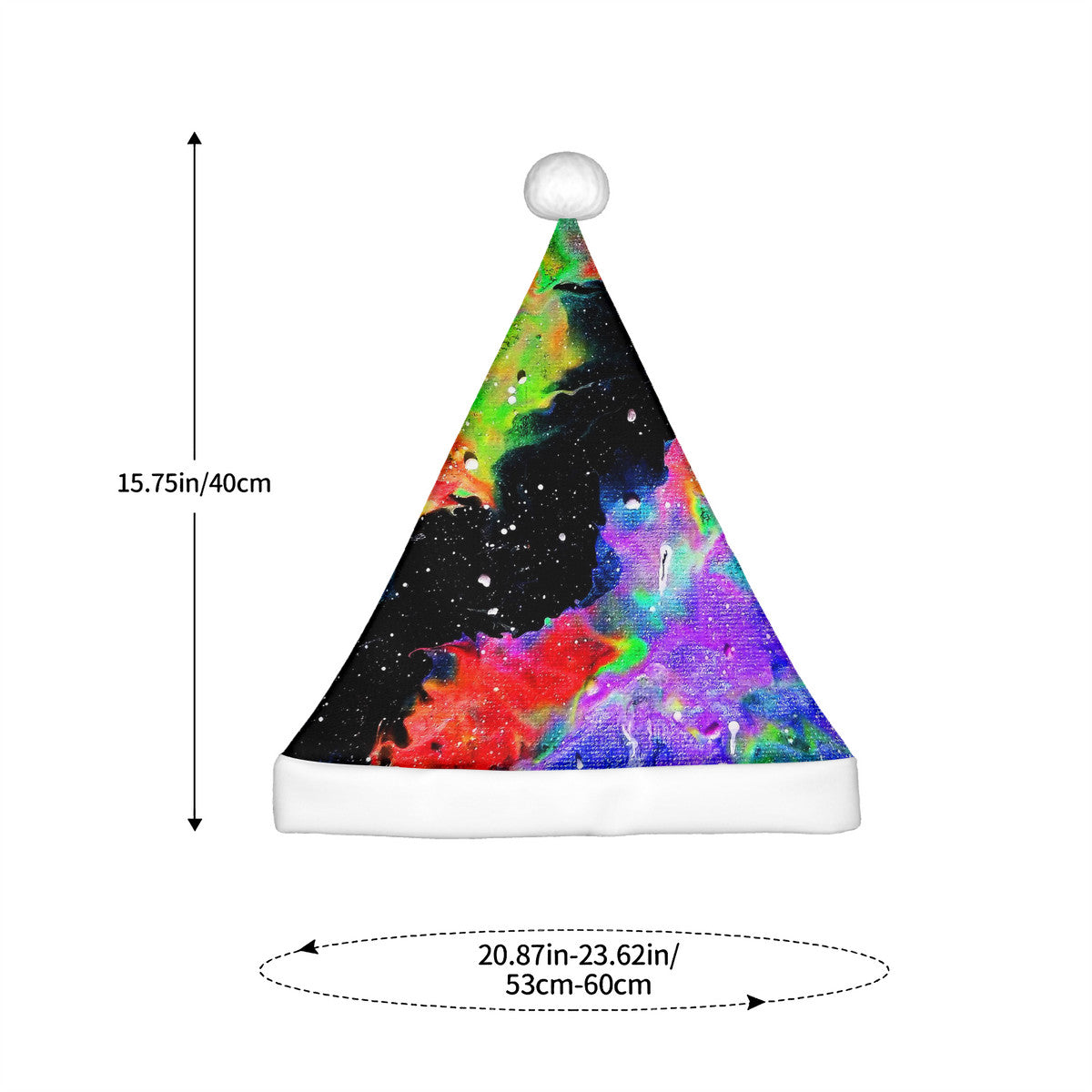 Galactic Rainbow Adult Glowing Plush Christmas Hat