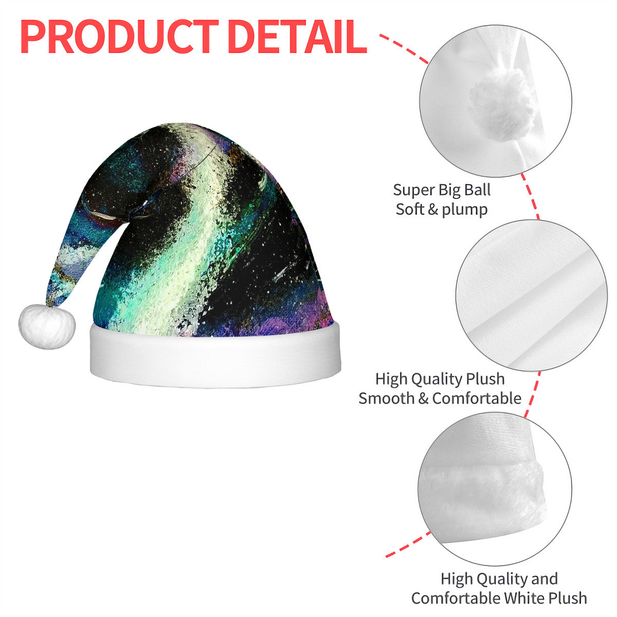 Galactic Sea Adult Glowing Plush Christmas Hat